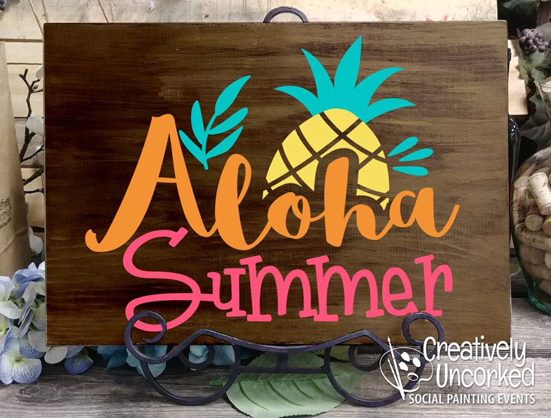Aloha Summer 16x11 at Creatively Uncorked https://creativelyuncorked.com/
