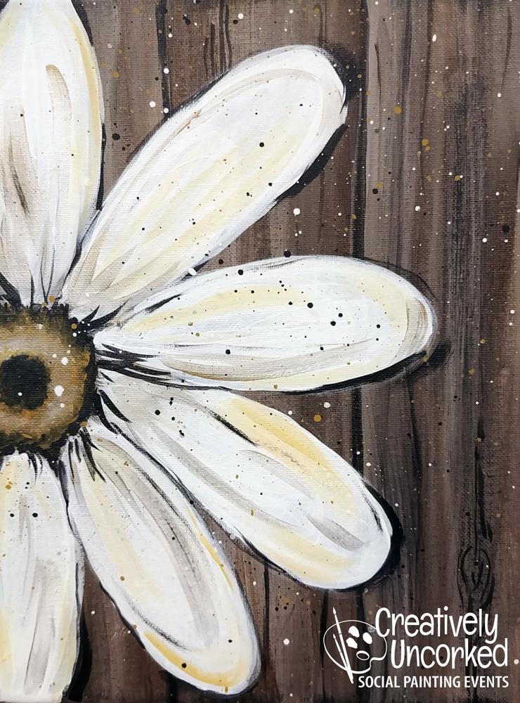 Barnwood Daisy at Creatively Uncorked https://creativelyuncorked.com/