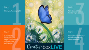 Blue Butterfly CBL Creatively Uncorked https://creativelyuncorked.com/