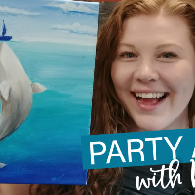 Boat and Whale On Demand Painting Workshop by Creatively Uncorked https://creativelyuncorked.com/