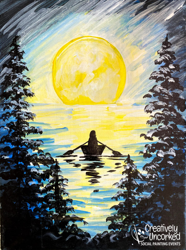 Canoe in the Moonlight from Creatively Uncorked http://creativelyuncorked.com/