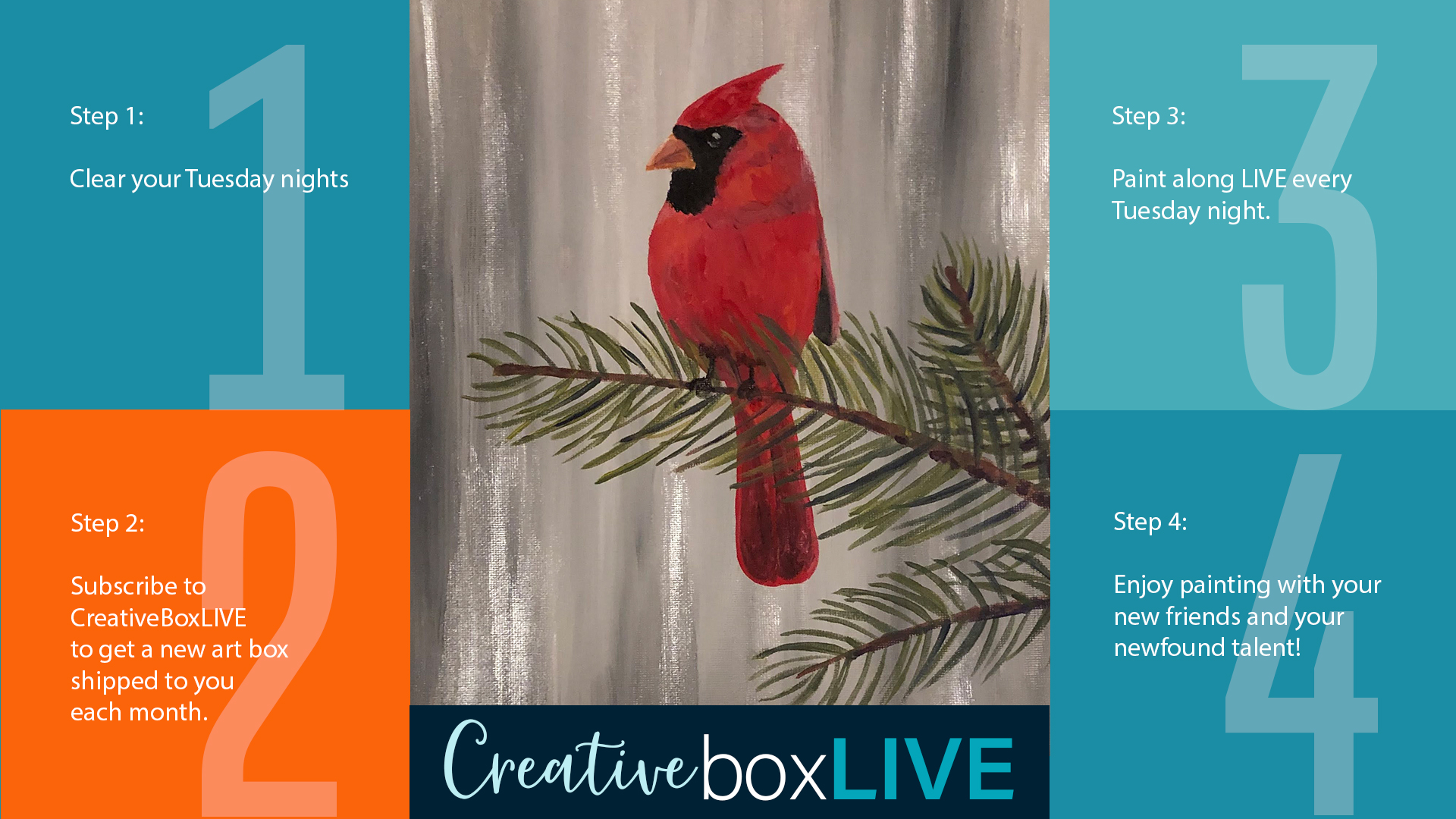 December Cardinal CBL with CreativeBoxLIVE from Creatively Uncorked http://creativelyuncorked.com/