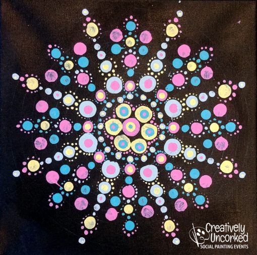 Dot Mandala Spring at Creatively Uncorked https://creativelyuncorked.com/