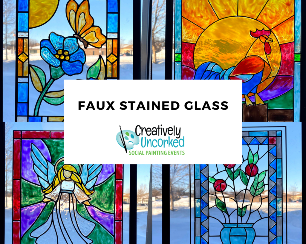 Faux Stained Glass at Creatively Uncorked https://creativelyuncorked.com/