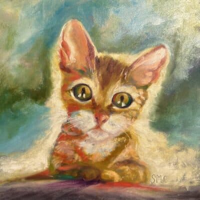 Ginger Kitten oil painting by Shanna Cramer