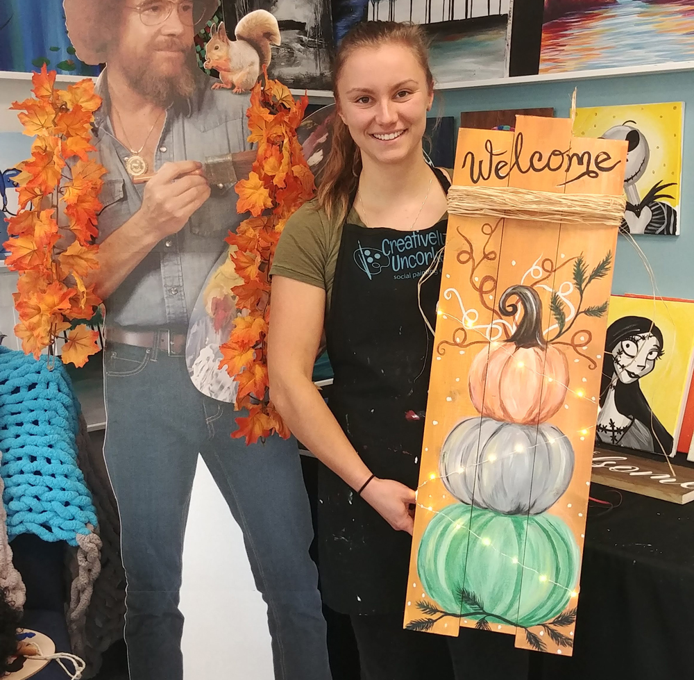 Grace and the Welcome Pumpkin Board