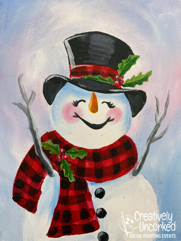 Happy Snowman from Creatively Uncorked https://creativelyuncorked.com/