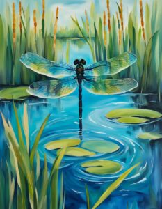 Dragonfly over Cattails