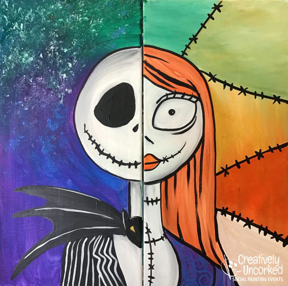 Jack and Sally Partner Paint Creatively Uncorked
