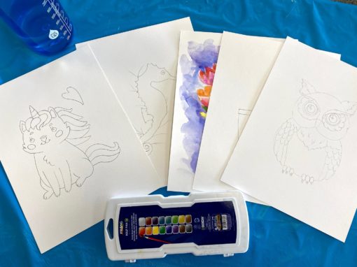 Kids watercolor kit at Creatively Uncorked https://creativelyuncorked.com/