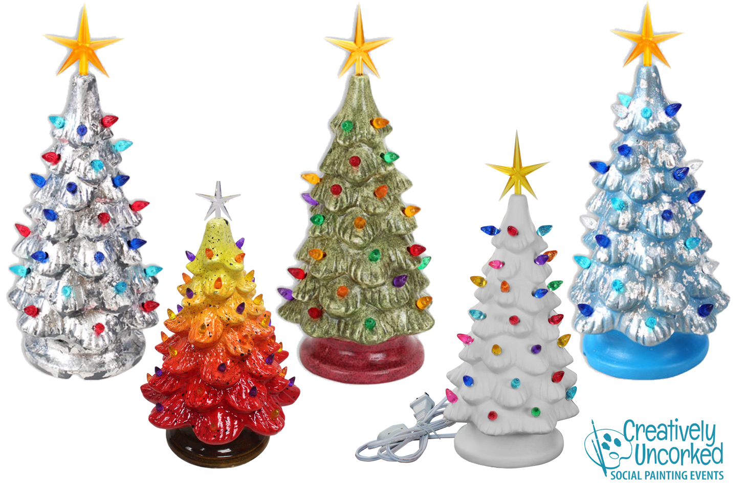 Lighted Ceramic Christmas Tree at Creatively Uncorked https://creativelyuncorked.com