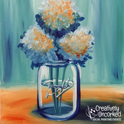 Mason Jar Flowers at Creatively Uncorked https://creativelyuncorked.com/