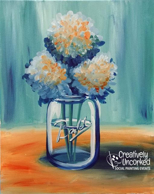 Mason Jar Flowers at Creatively Uncorked https://creativelyuncorked.com/