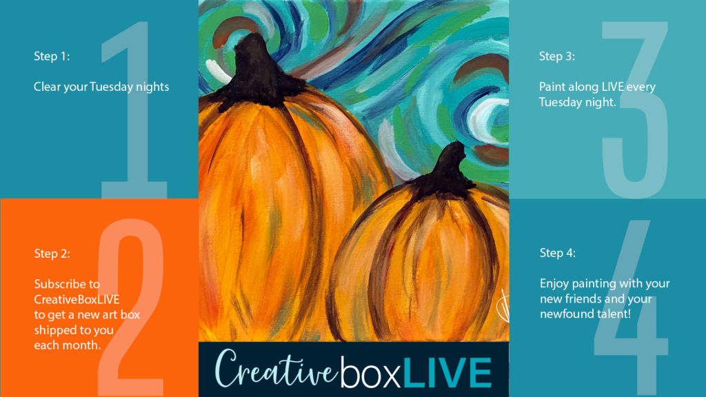 Pumpkins from CreativeBoxLIVE by Creatively Uncorked http://creativelyuncorked.com/