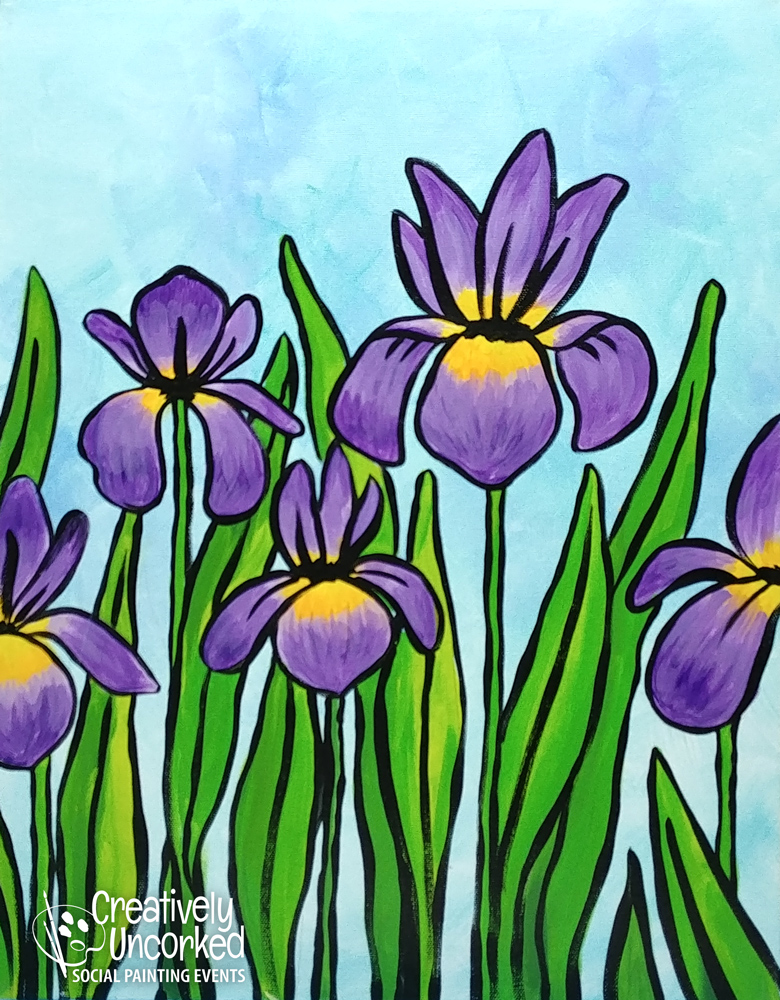 Purple Irises at Creatively Uncorked https://creativelyuncorked.com/