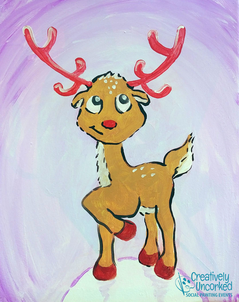 Red Nosed Reindeer at Creatively Uncorked https://creativelyuncorked.com