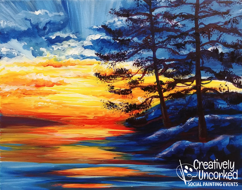 Rocky Sunset at Creatively Uncorked https://creativelyuncorked.com/