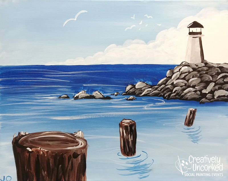 Rocky Lighthouse at Creatively Uncorked https://creativelyuncorked.com/