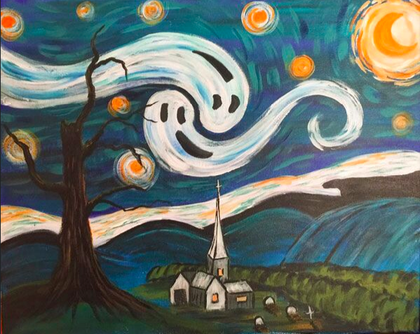 Scary Starry Night at Creatively Uncorked https://creativelyuncorked.com/