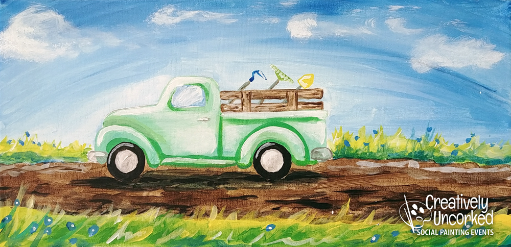 Spring Truck at Creatively Uncorked https://creativelyuncorked.com/