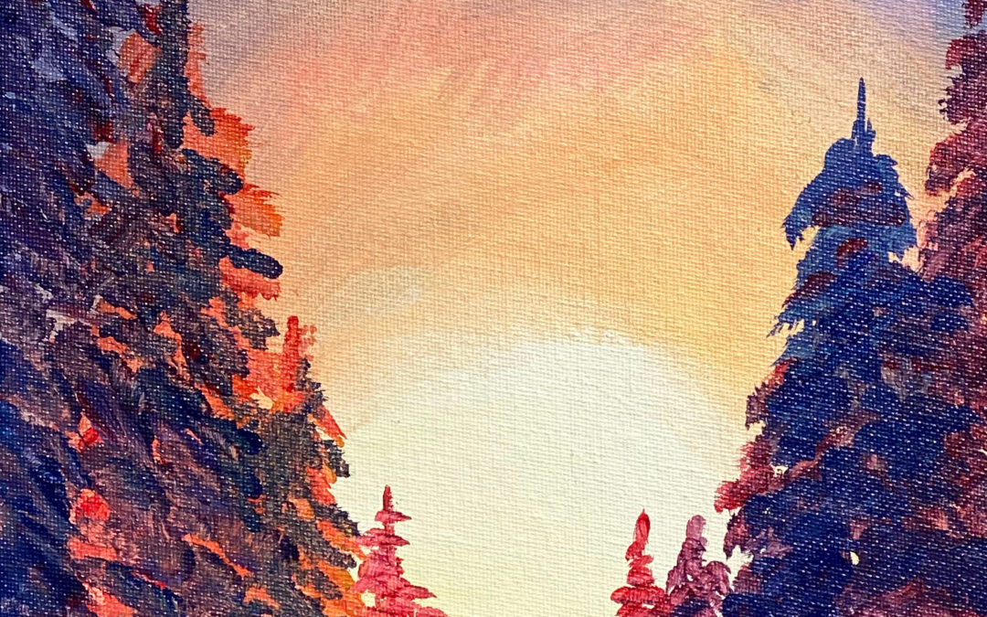 Sunset Through the Pines
