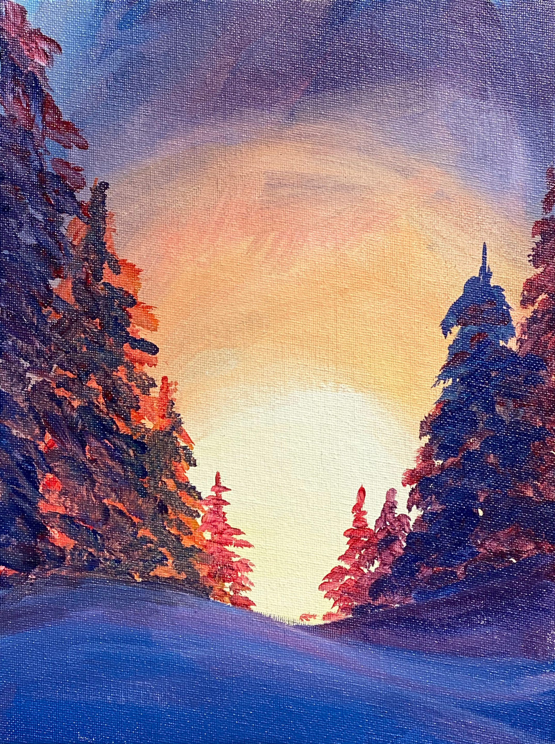 Sunset Through the Pines from Creatively Uncorked http://creativelyuncorked.com/