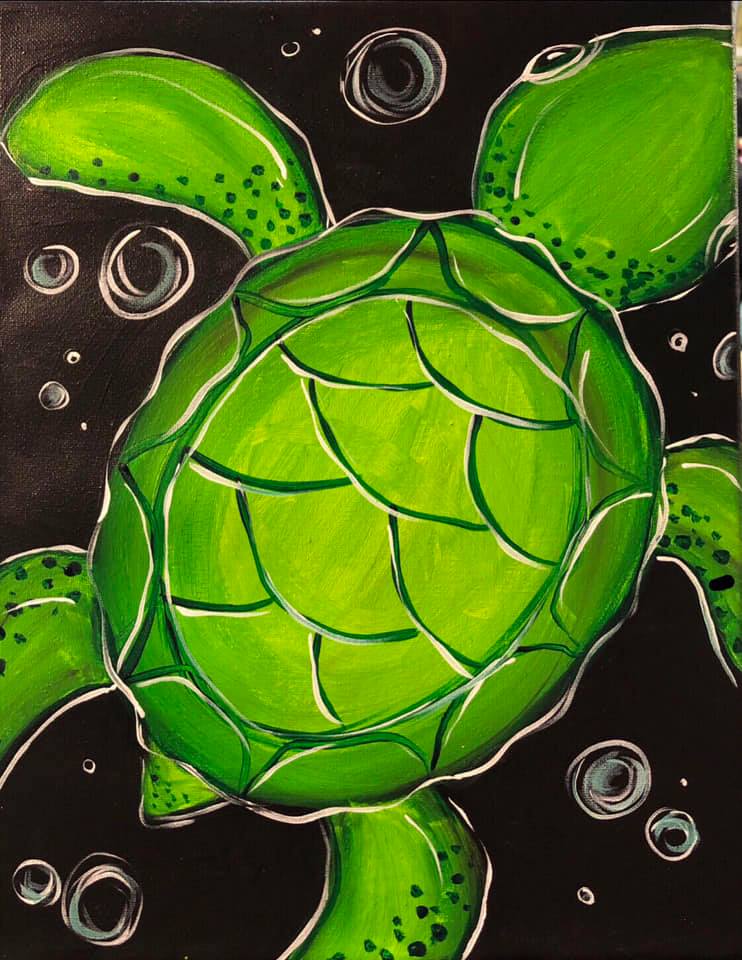Swimming Turtle at Creatively Uncorked https://creativelyuncorked.com/