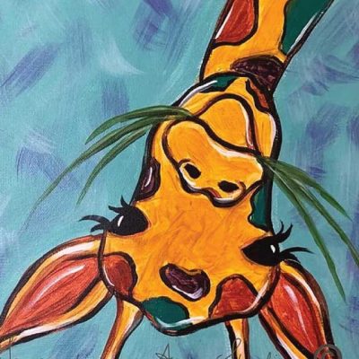 Upside Down Giraffe at Creatively Uncorked https://creativelyuncorked.com