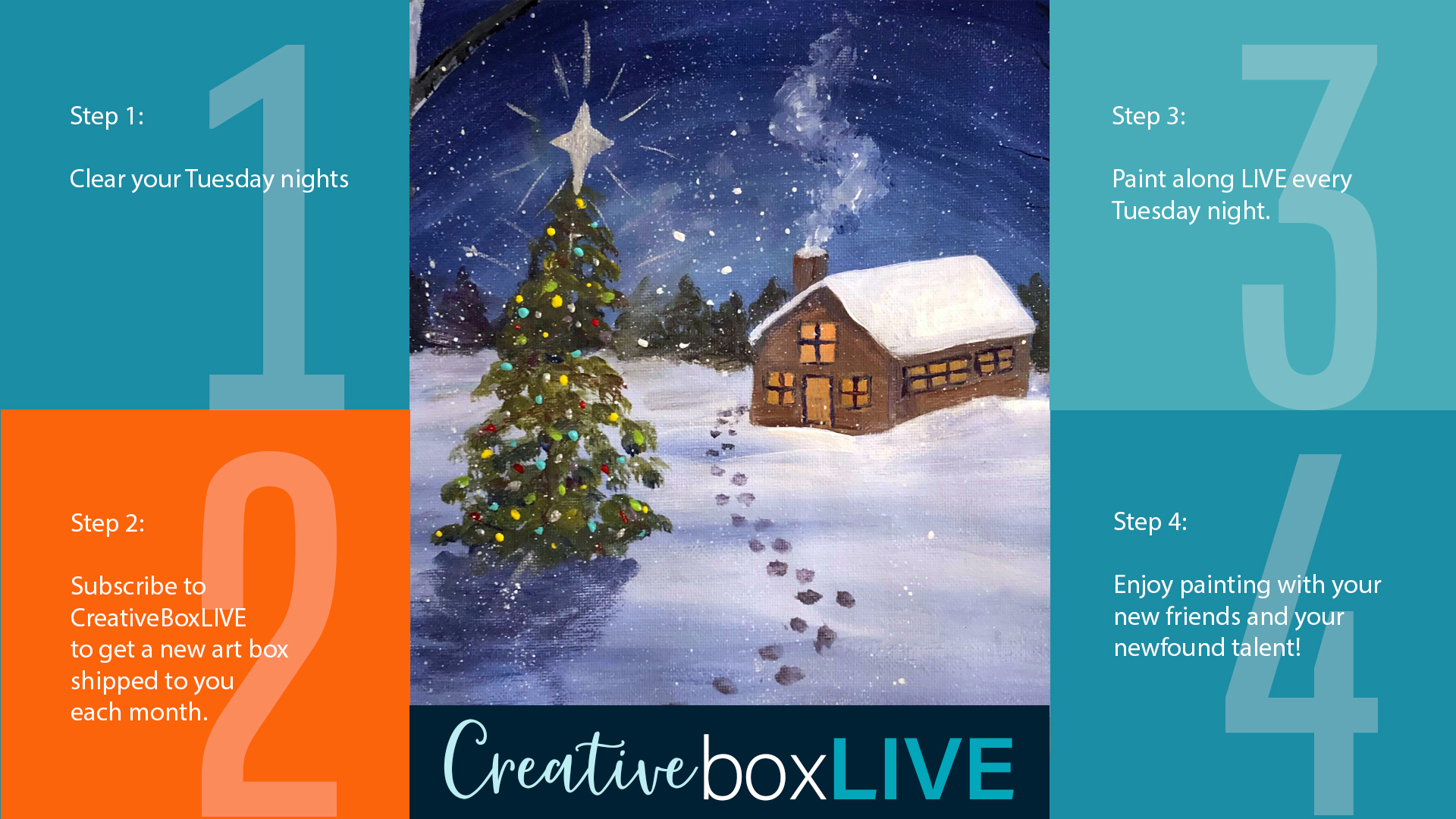 Winter Cabin CBL with CreativeBoxLIVE from Creatively Uncorked http://creativelyuncorked.com/