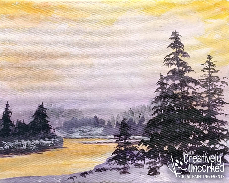 Winter River at Creatively Uncorked https://creativelyuncorked.com/