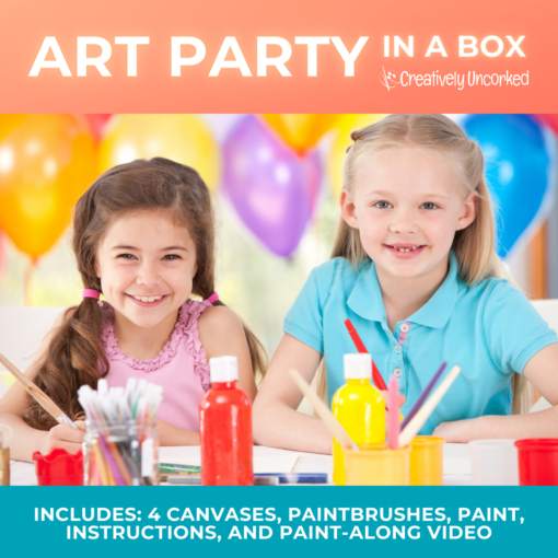 Art Party in a BOX by Creatively Uncorked https://creativelyuncorked.com/shop/art-party-to-go/