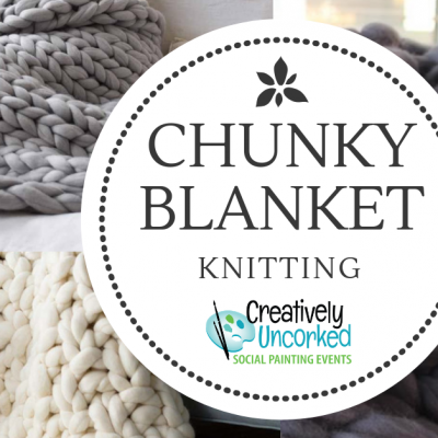 Chunky Blanket Knitting at Creatively Uncorked https://creativelyuncorked.com/