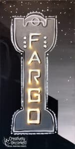 Fargo Theatre lights BW